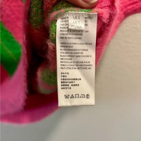 Free People Through The Motions Argyle Sweater Vest, pink + green, size S - Picture 6 of 7